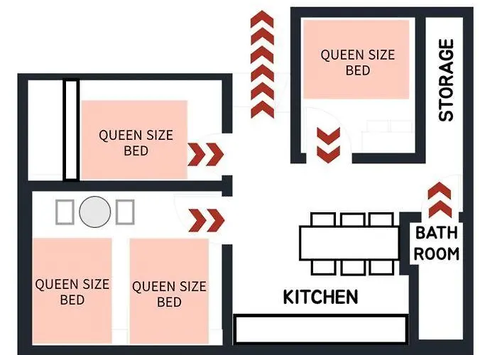 3 4 Queen Beds 홍대역 도보 3분 Appartement